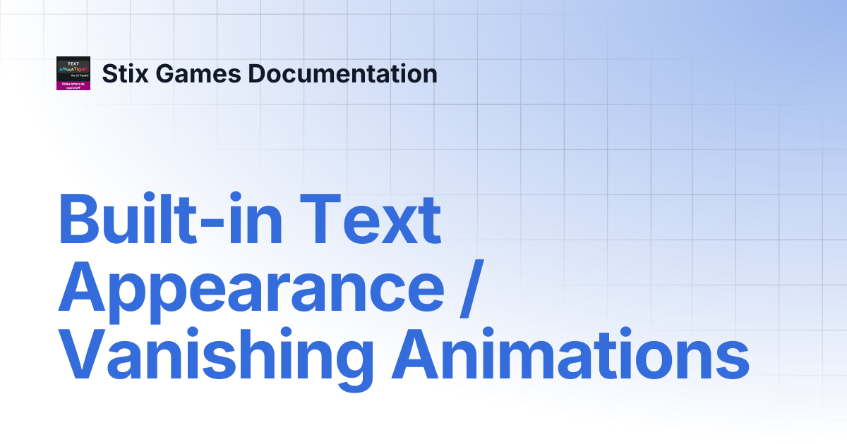 Built-in Text Appearance / Vanishing Animations | Text Animations for ...
